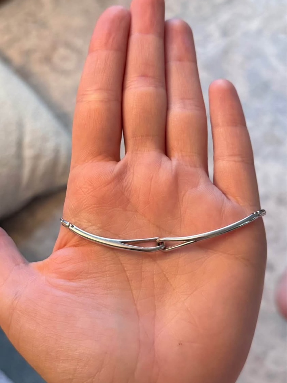 Sterling Silver Curved Bolo Bracelet